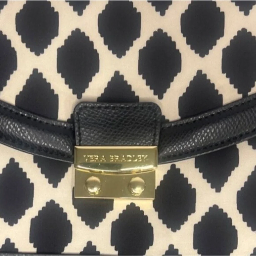 Vera Bradley Womens‎ Crossbody Bag Purse Geometric Ikat Print Flap Push Lock